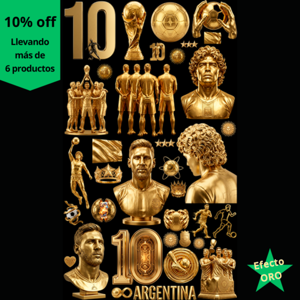 DTF Efecto Gold / Oro - Argentina 8