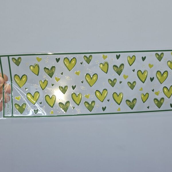UV 28X10 cm Corazones Verdes