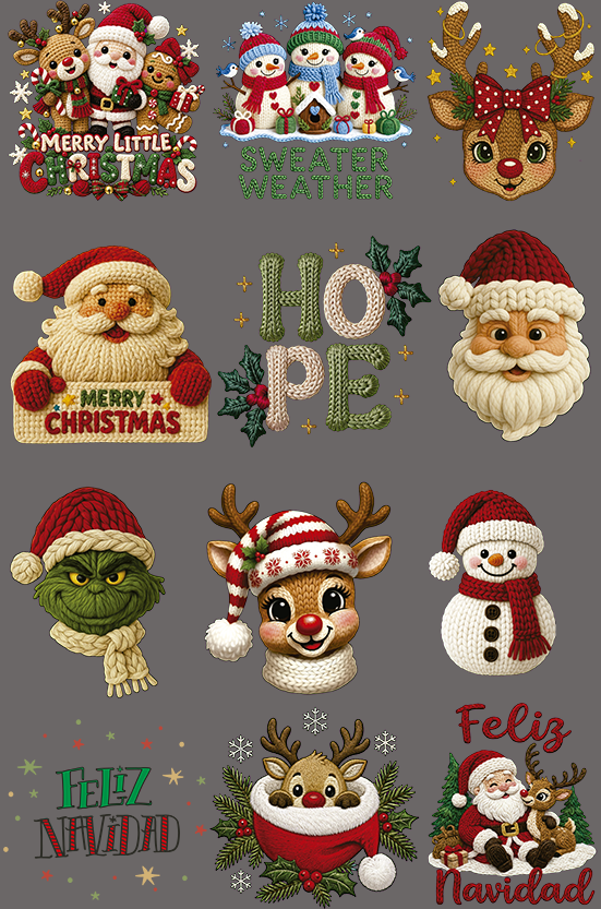 DTF Navidad 2 Efecto Crochet